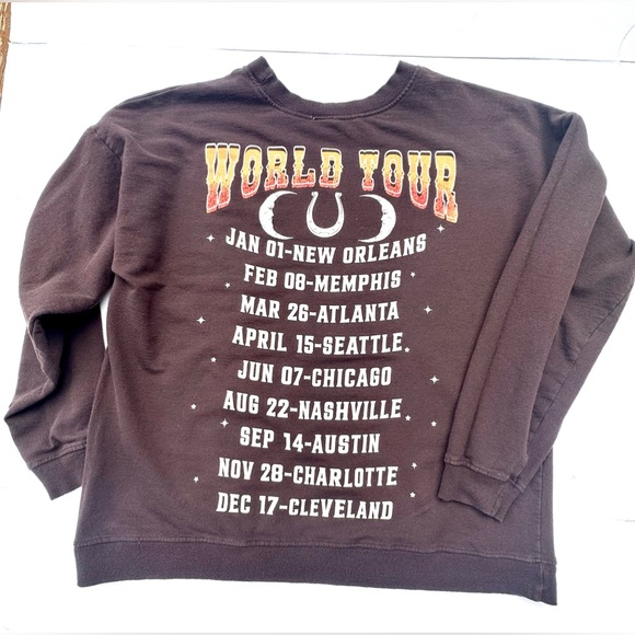 Nashville World Tour Graphic Double Side  Long Sleeve Shirt Music/Boots 1X - Picture 7 of 7